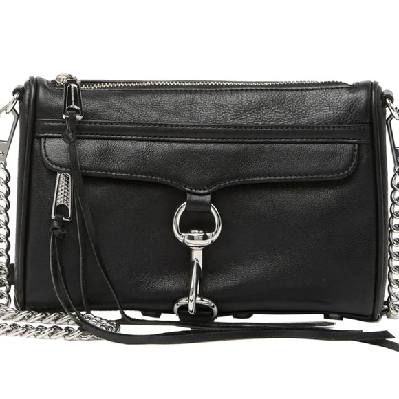 Rebecca Minkoff Mini M.A.C. Leather Crossbody Bag in Black - Picture 1 of 4